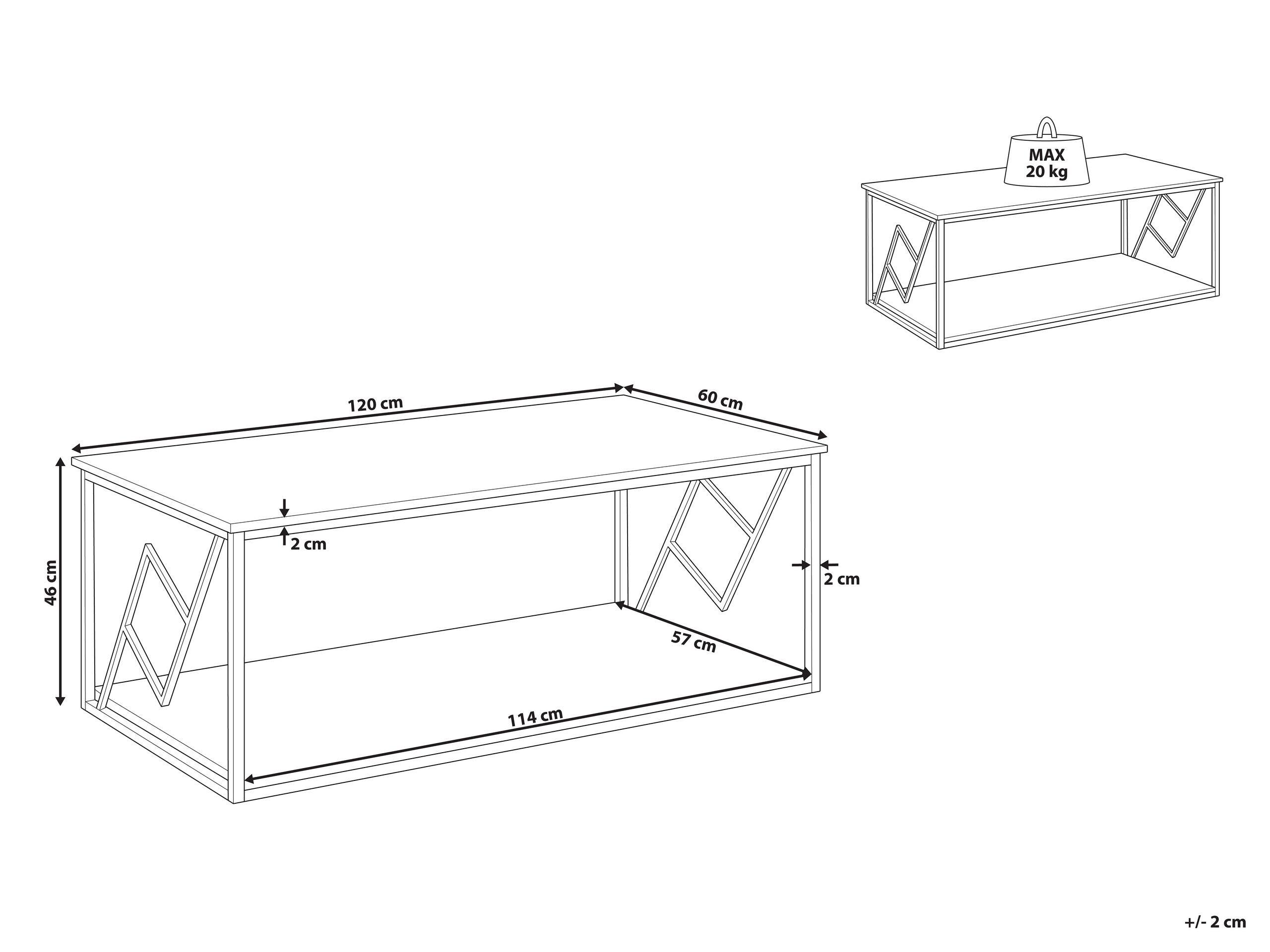 Beliani Table basse en Panneau de particules Industriel FORRES  