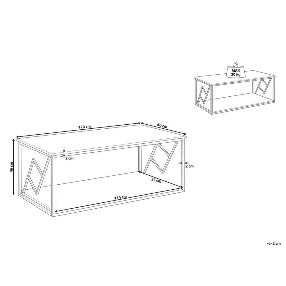 Beliani Table basse en Panneau de particules Industriel FORRES  