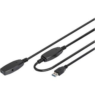 Digitus  USB-Kabel USB 3.2 Gen1 (USB 3.0 / USB 3.1 Gen1) USB-A Stecker, USB-A Buchse 10.00 m Schwarz Geschirmt 