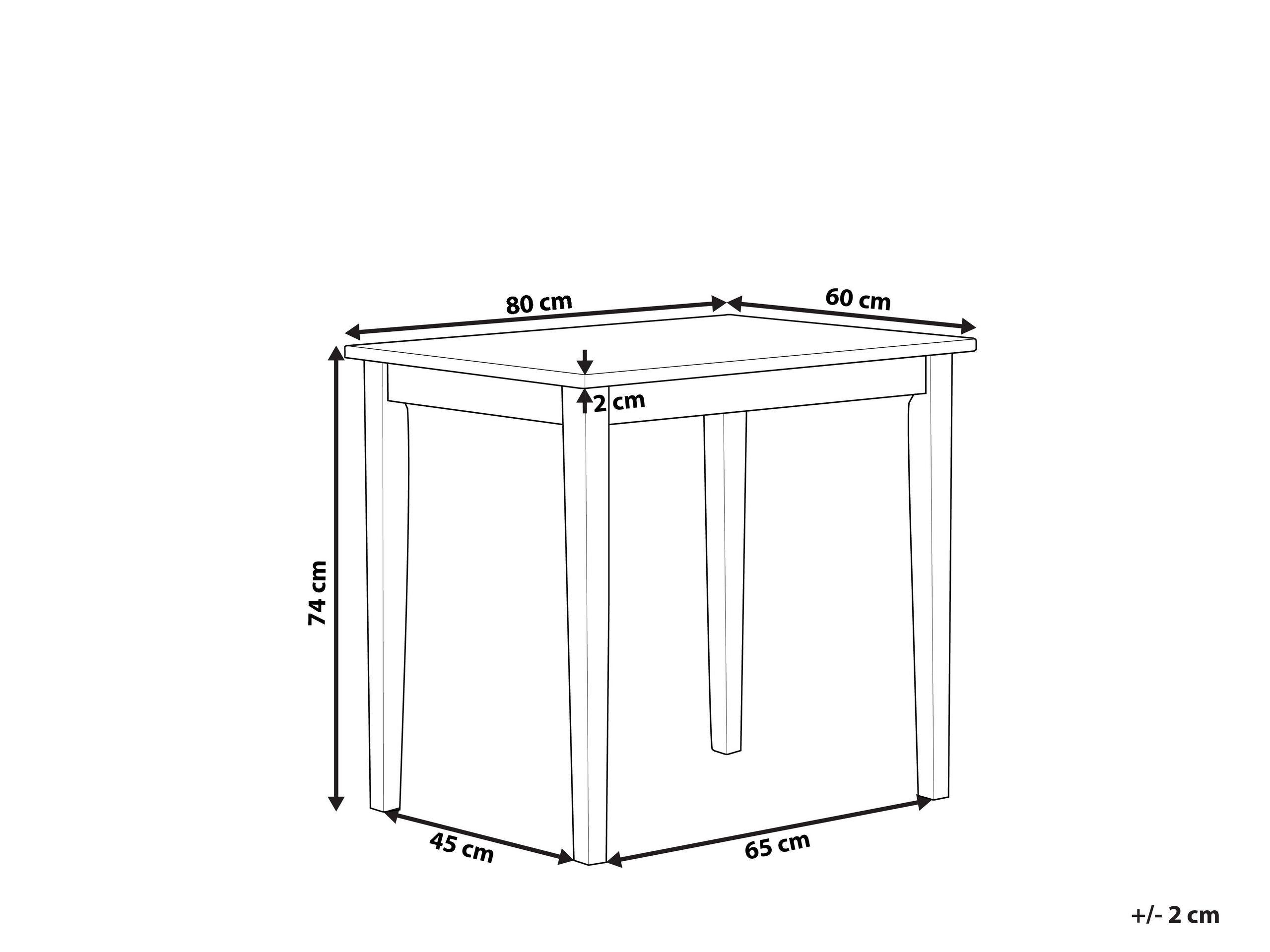 Beliani Esstisch aus Gummibaumholz Modern BATTERSBY  