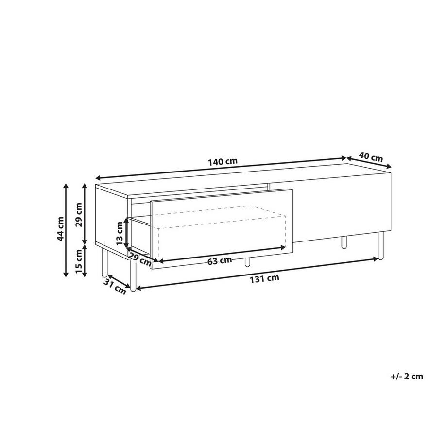 Beliani Mobile TV en Fibra a media densità (MDF) Moderno BLYTHE  