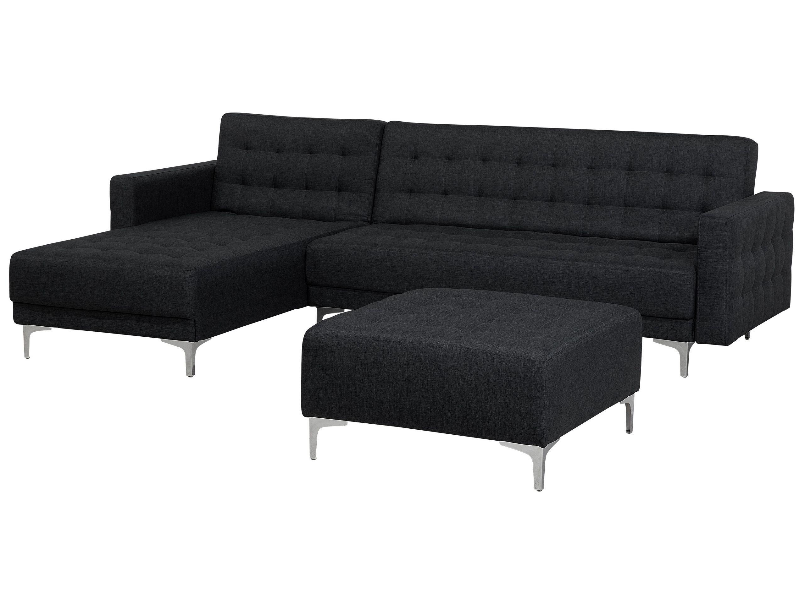 Beliani Ecksofa mit Ottomane aus Polyester Modern ABERDEEN  