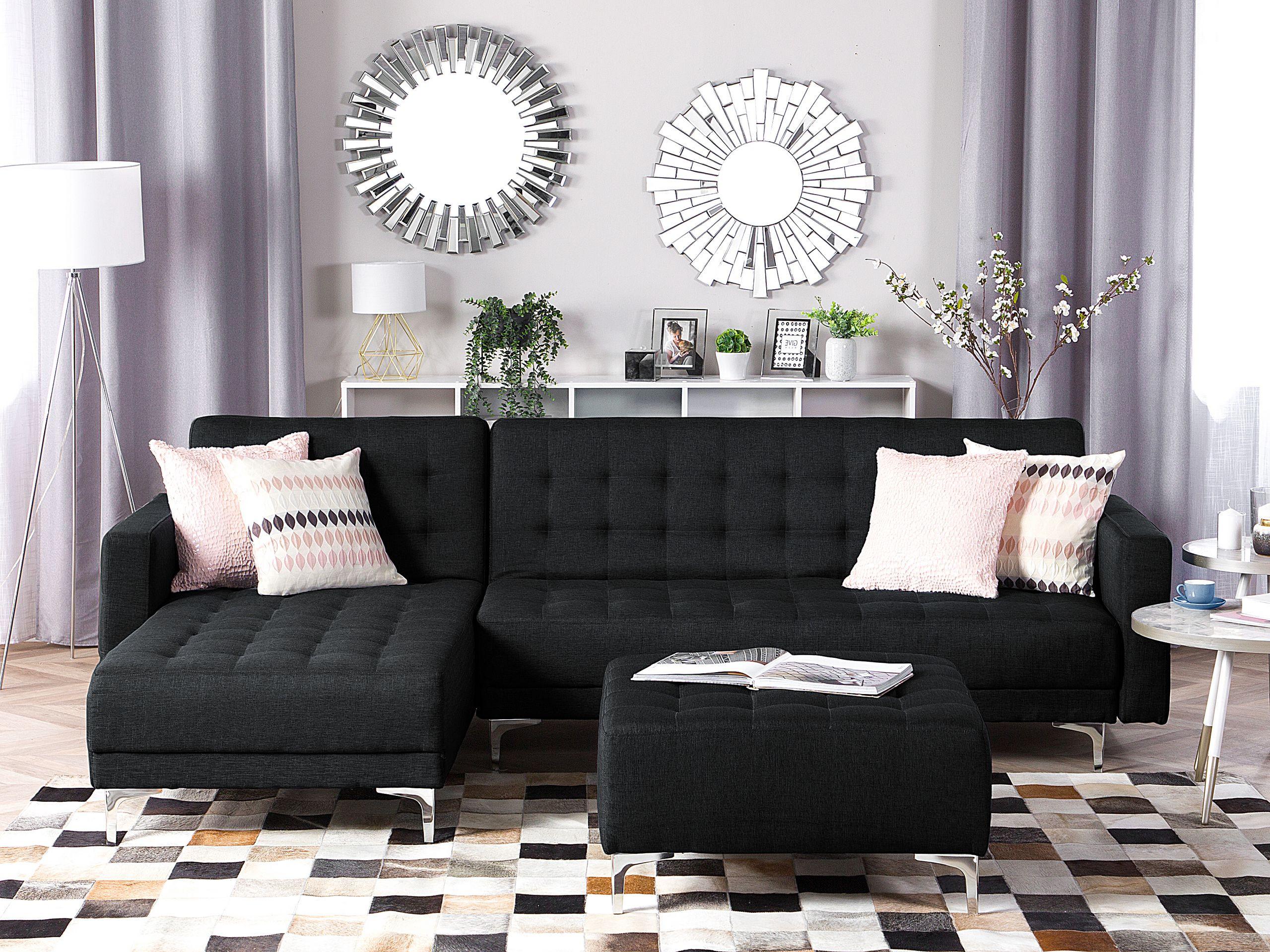 Beliani Ecksofa mit Ottomane aus Polyester Modern ABERDEEN  