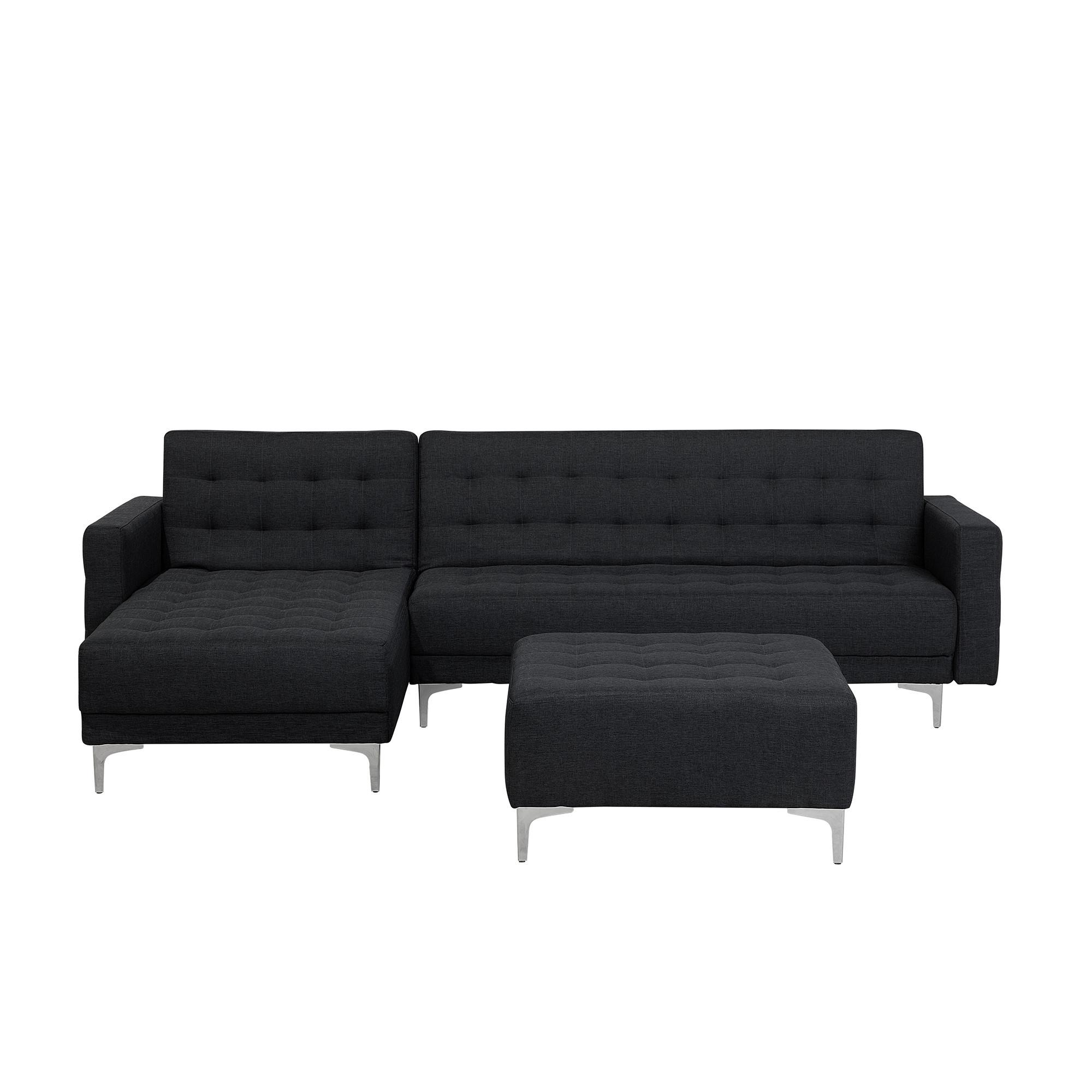 Beliani Ecksofa mit Ottomane aus Polyester Modern ABERDEEN  