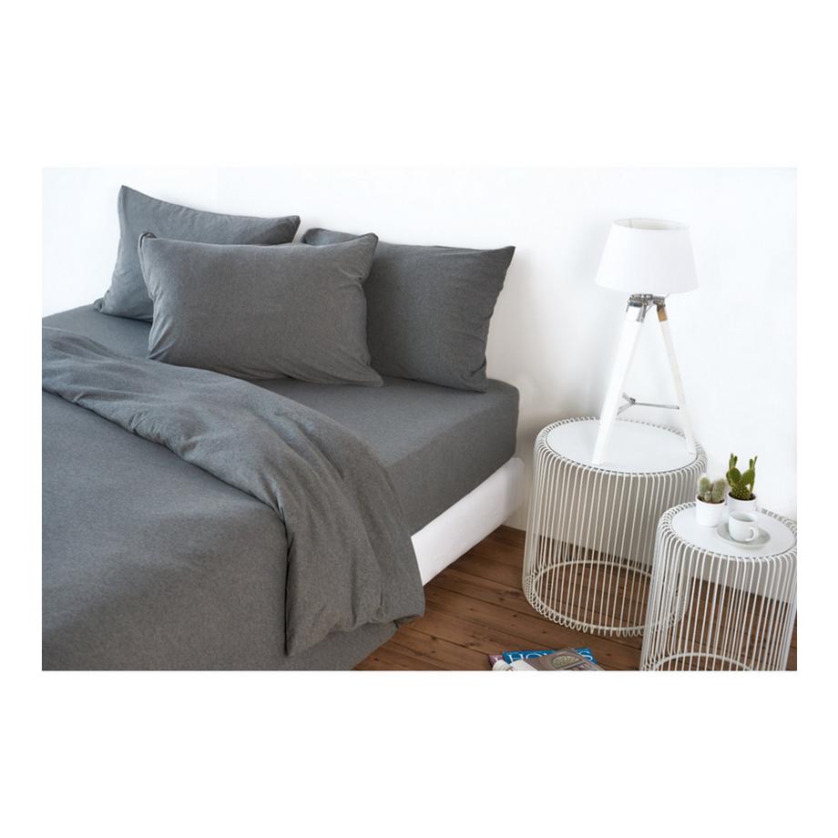 Melange Jersey Uni Taie de duvet