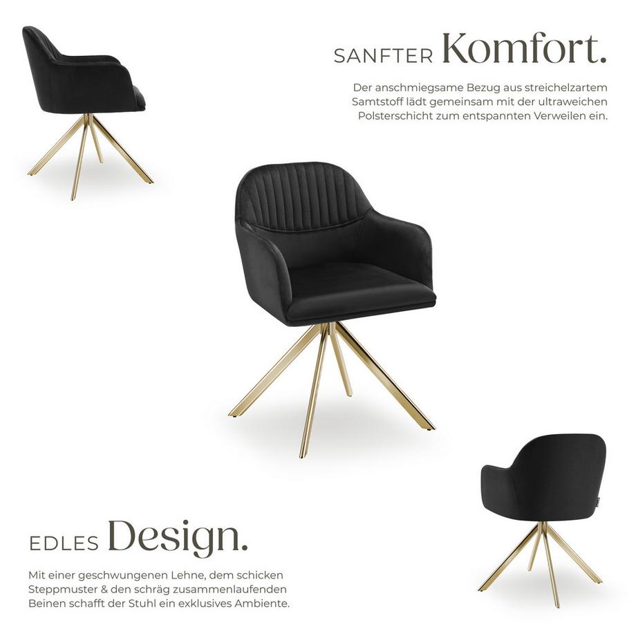 Tectake Chaise pivotante en velours LONA rembourrée  