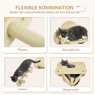 PawHut  Mur d'escalade pour chat 