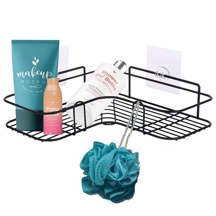 B2X  Etagère d'angle pour la salle de bain - Autocollante et résistante 