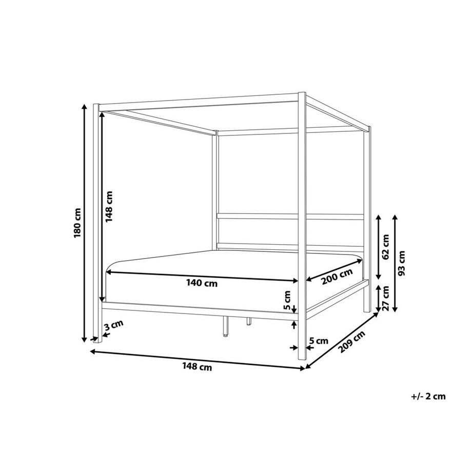 Beliani Lit à baldaquin en Acier Industriel LESTARDS  