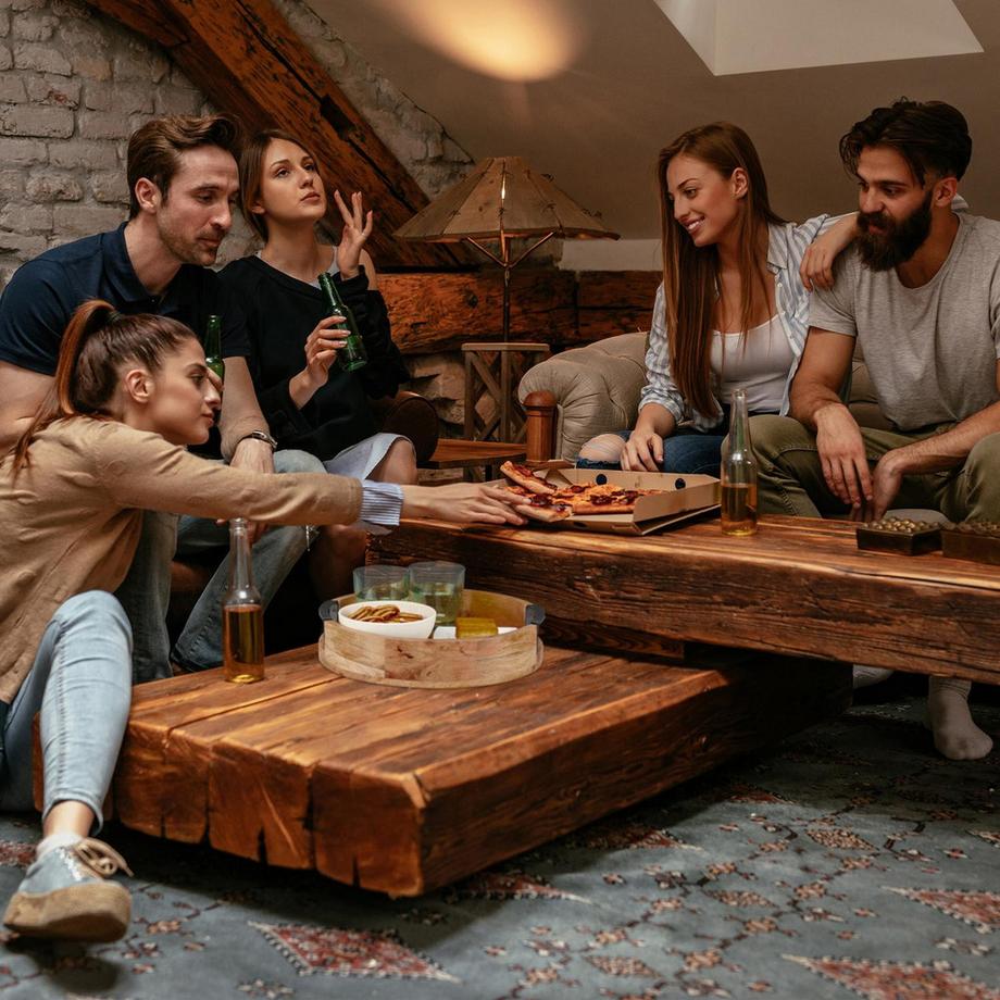 B2X  Rundes Tablett aus Mangoholz 