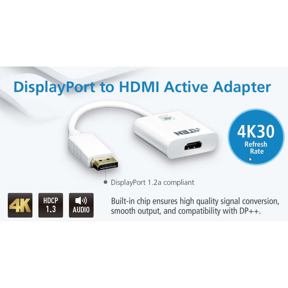 Nedis  Câble d'affichage DisplayPort mâle - HDMI femelle 0,15 m Blanc 