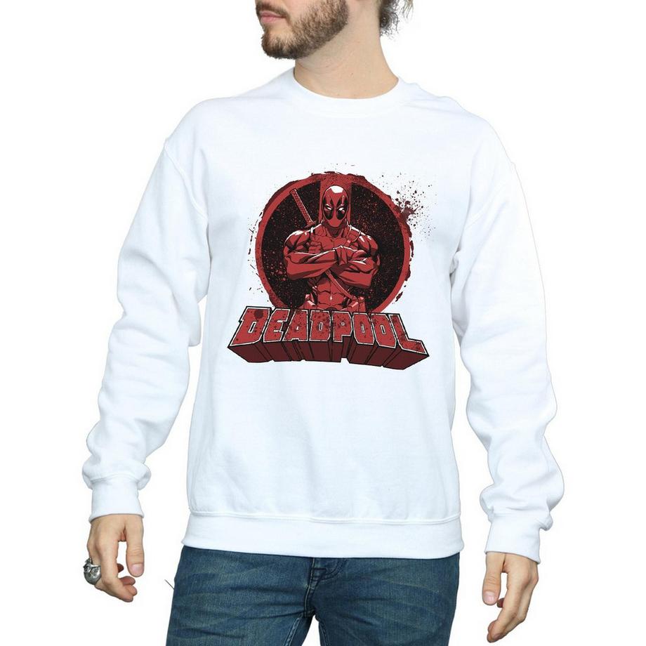 MARVEL Deadpool Crossed Arms Imprimé Graphique Sweatshirt  