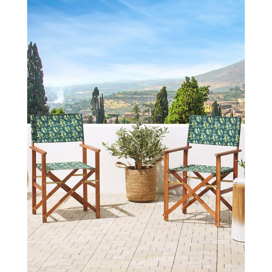 Beliani Gartenstuhl 2er Set aus Stoff Modern CINE  