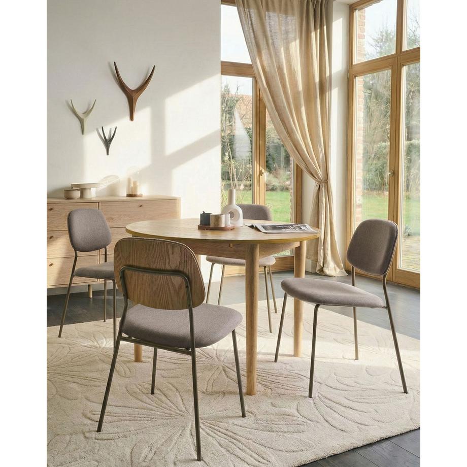 Beliani Lot de 4 chaises de salle à manger en Tissu  RILEY  