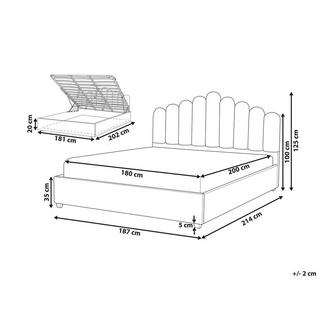 Beliani Bett mit Bettkasten aus Samtstoff Modern VINCENNES  