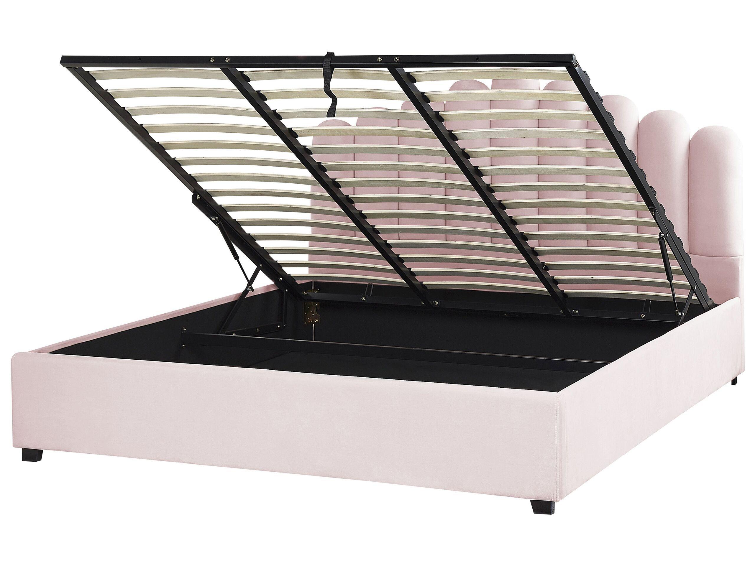 Beliani Bett mit Bettkasten aus Samtstoff Modern VINCENNES  