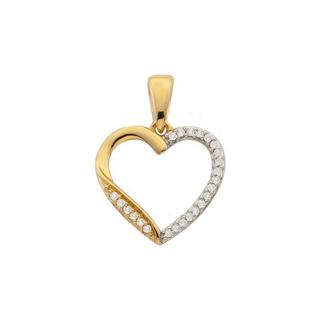 MUAU Schmuck  Anhänger Herz Gelbgold 750 Diamant 0.05ct. 16x12mm 