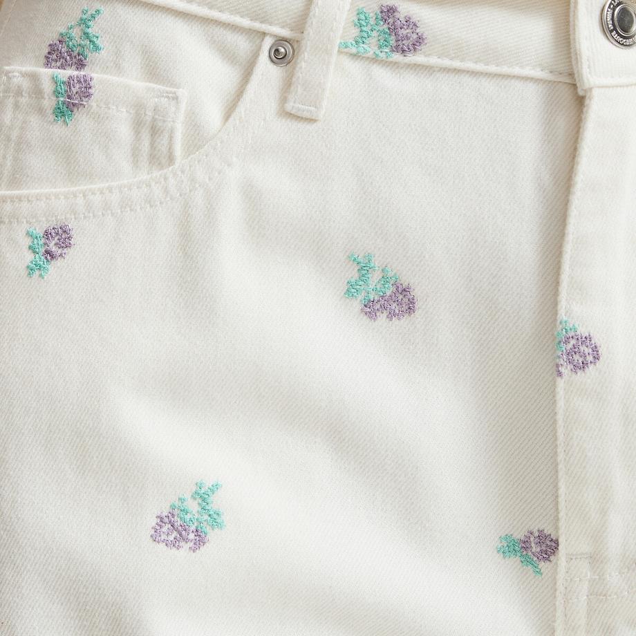 La Redoute Collections  Weite Jeans mit Blumenstickereien 
