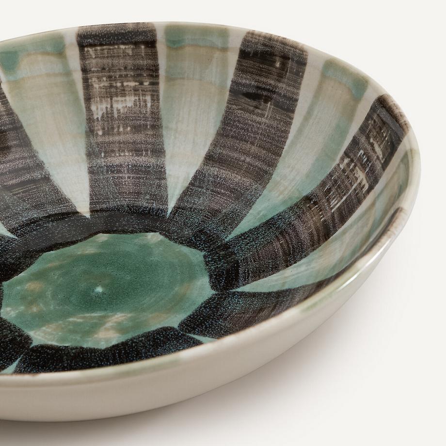 AM.PM Set aus 4 tiefen Tellern aus gestreiftem Steingut  