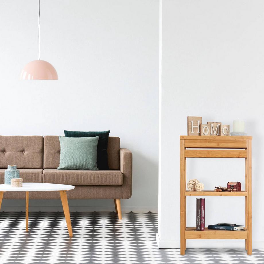 B2X Bambusregal mit Ablageflächen und Klappe  