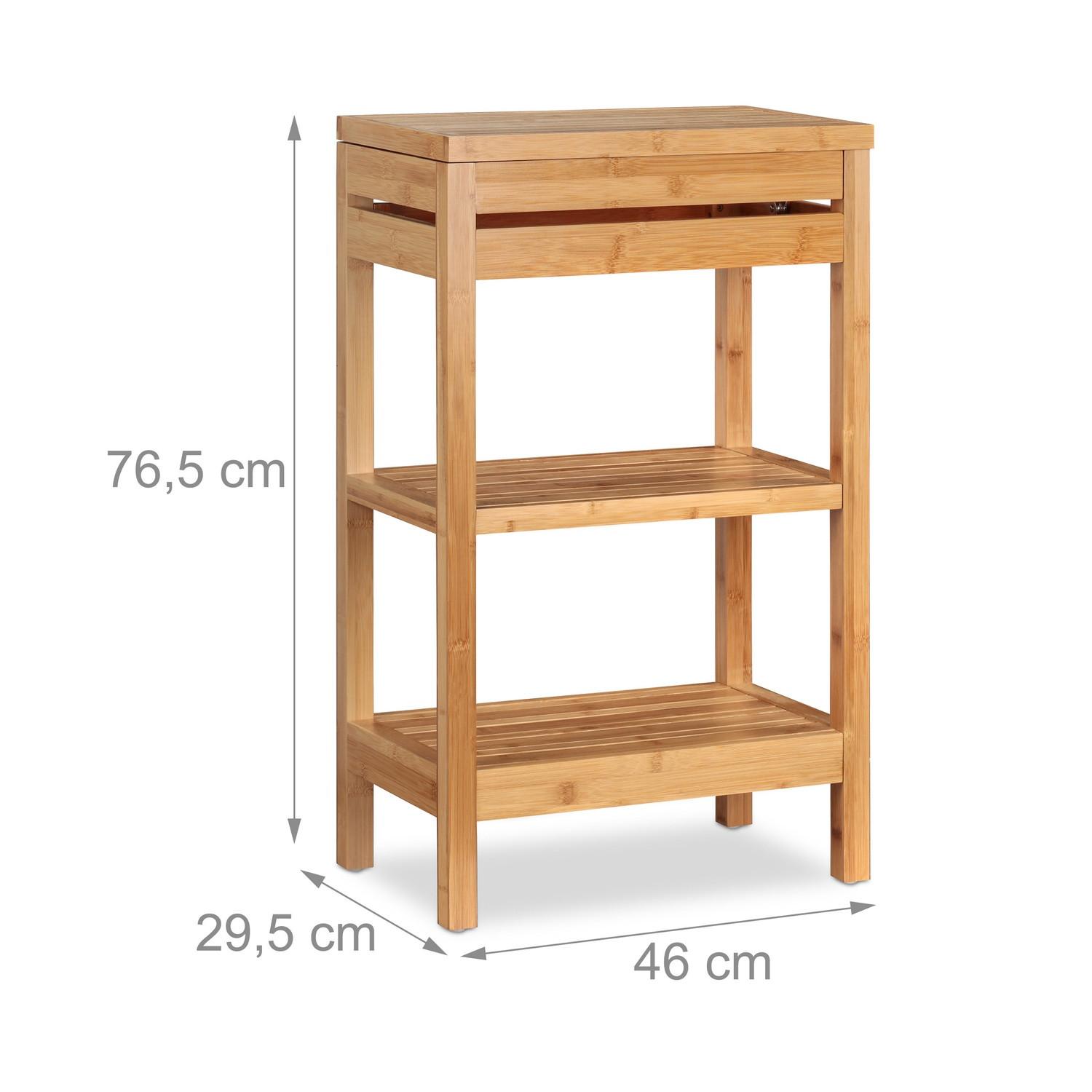 B2X Bambusregal mit Ablageflächen und Klappe  