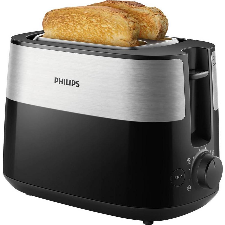 PHILIPS Toaster Daily ,mit integriertem Brötchenaufsatz, 8 einstellbare Röstgrade  