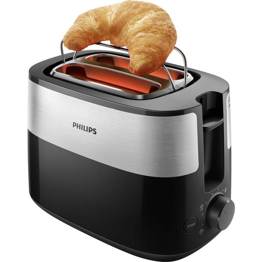 PHILIPS Toaster Daily ,mit integriertem Brötchenaufsatz, 8 einstellbare Röstgrade  