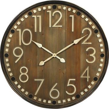 Orologio da parete in legno con numeri arabi