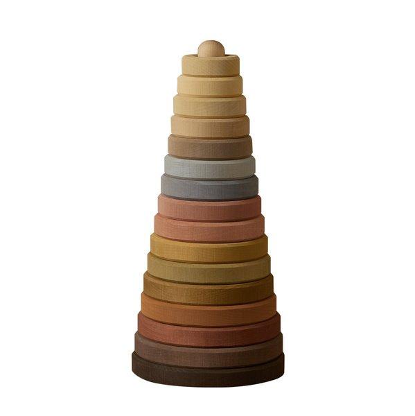 Image of Montessori Große Pyramide Natürlich Montessori Spielzeug