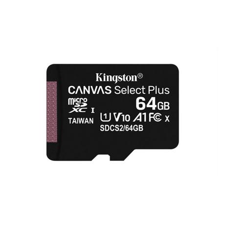 Kingston  64GB MICROSDXC CANVAS SELECT 3P 3PC 100R A1 C10 CARD+SD ADAPTER 