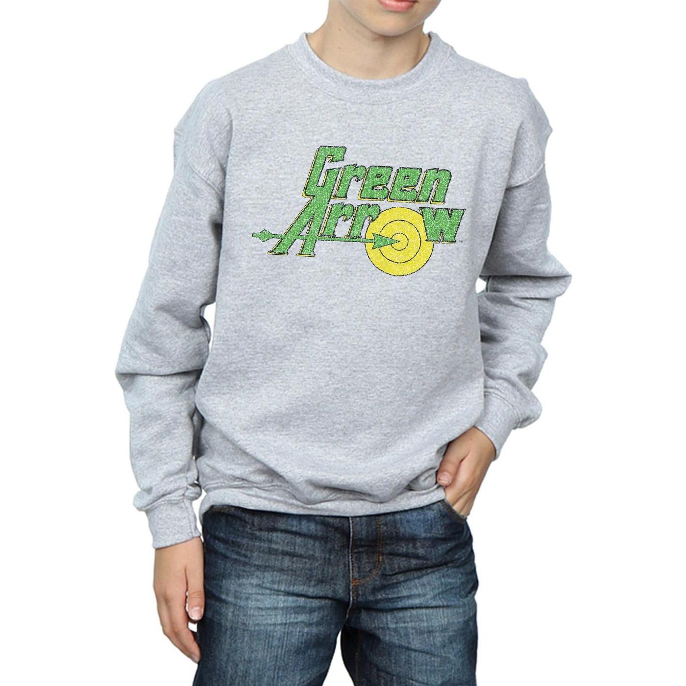 DC COMICS  Green Arrow Crackle Logo Sweatshirt 