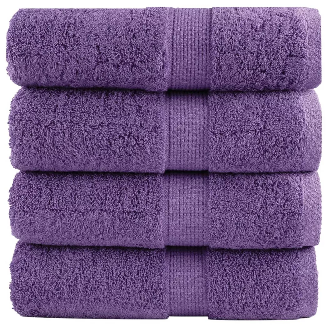 VidaXL - Serviette de visage coton, 30 x 30 cm, Lilas Foncé