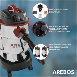 Arebos Aspirapolvere industriale 5in1 1600W 30L avec et sans sac  