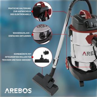 Arebos Aspirapolvere industriale 5in1 1600W 30L avec et sans sac  