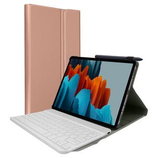 Avizar  Clavier Galaxy Tab S7 et S8 Rose + Etui 