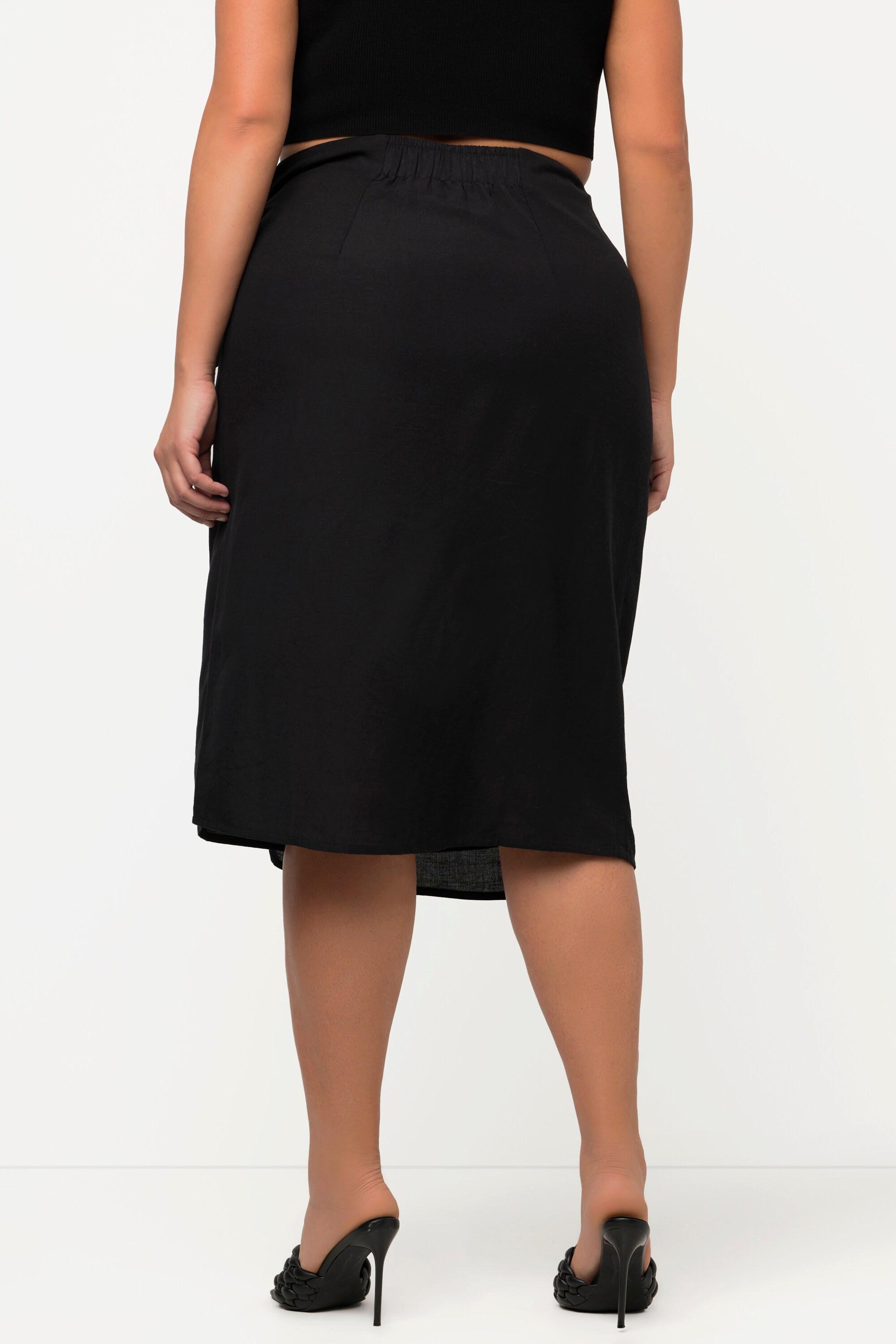 Ulla Popken Wickelrock Leinenmix Bindeband Komfortbund  