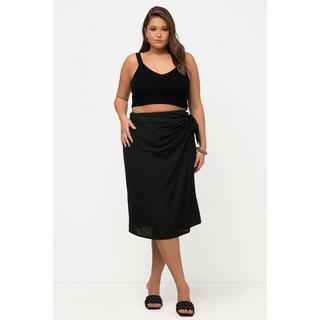 Ulla Popken Wickelrock Leinenmix Bindeband Komfortbund  