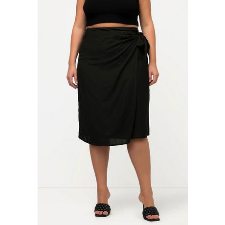 Ulla Popken Wickelrock Leinenmix Bindeband Komfortbund  