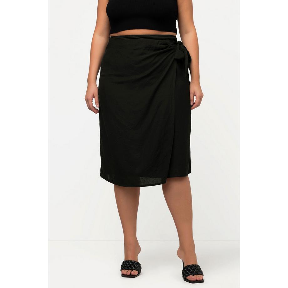 Ulla Popken Gonna a portafoglio Misto lino Laccetto Cintura comfort  