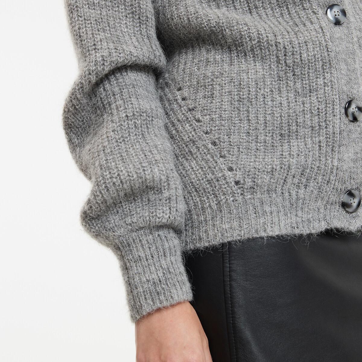 La Redoute Collections Geknöpfte Strickjacke V-Ausschnitt  