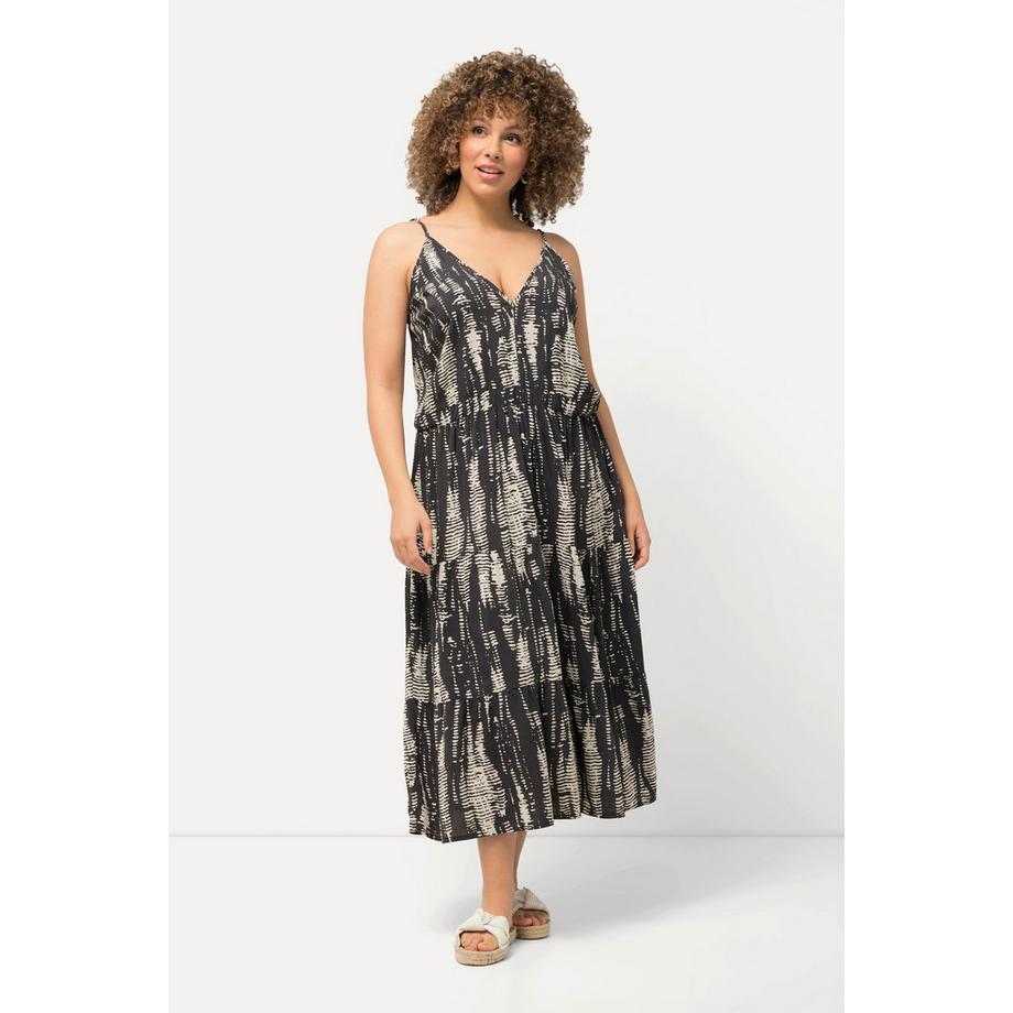 Ulla Popken Midikleid V-Ausschnitt ärmellos mit Triangel-Schalen  