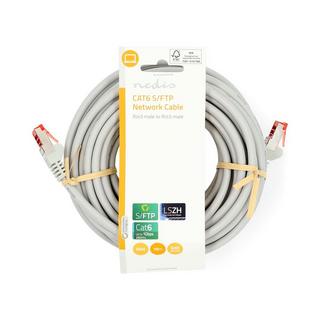 Nedis  Câble réseau CAT6 | RJ45 mâle | RJ45 mâle | S/FTP | 10.0 m | Rond | LSZH | Gris | Label 