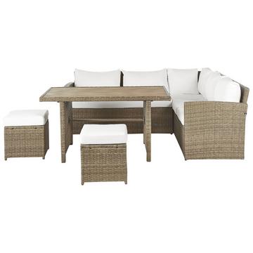 Lounge Set mit Tisch aus PE Rattan Retro BARDI