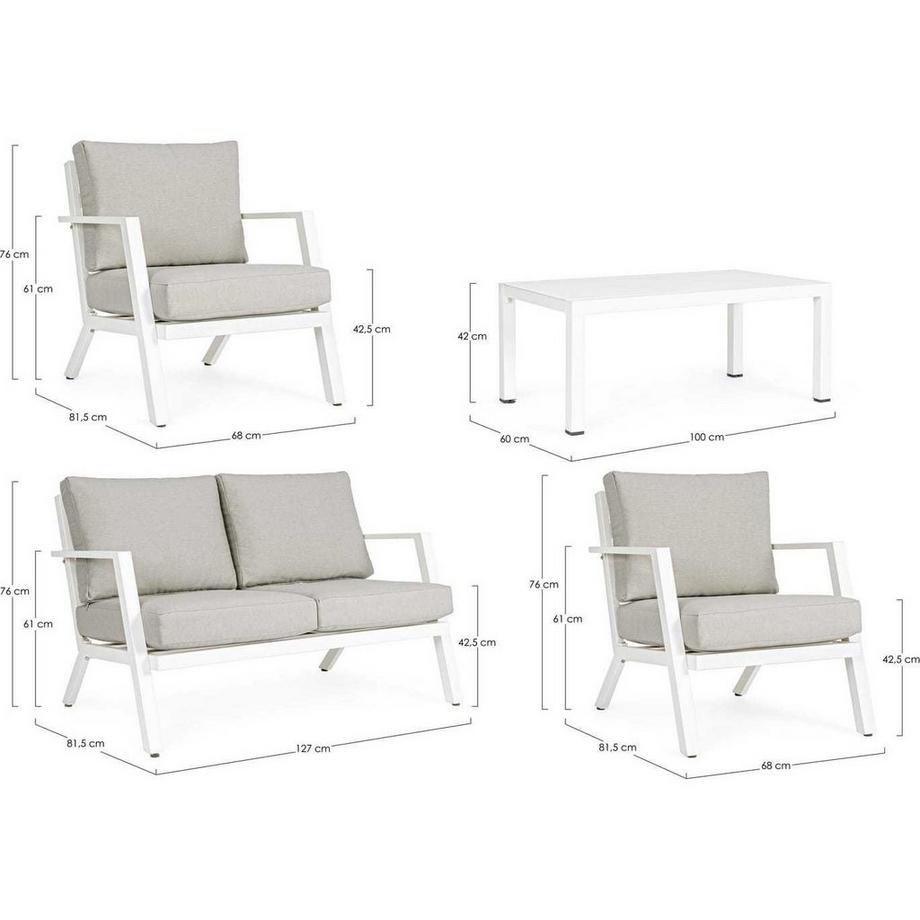 mutoni Dinette Harlem bianco (set di 4)  