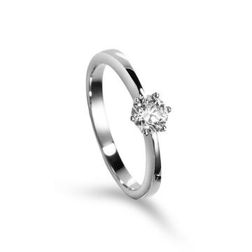 Solitaire Ring Diamant 0.10ct. Weissgold 750