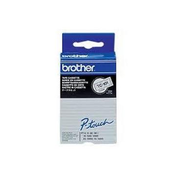 Cassetta nastro Brother TC TC-101 Colore Nastro: Trasparente Colore carattere:Nero 12 mm 7.7 m