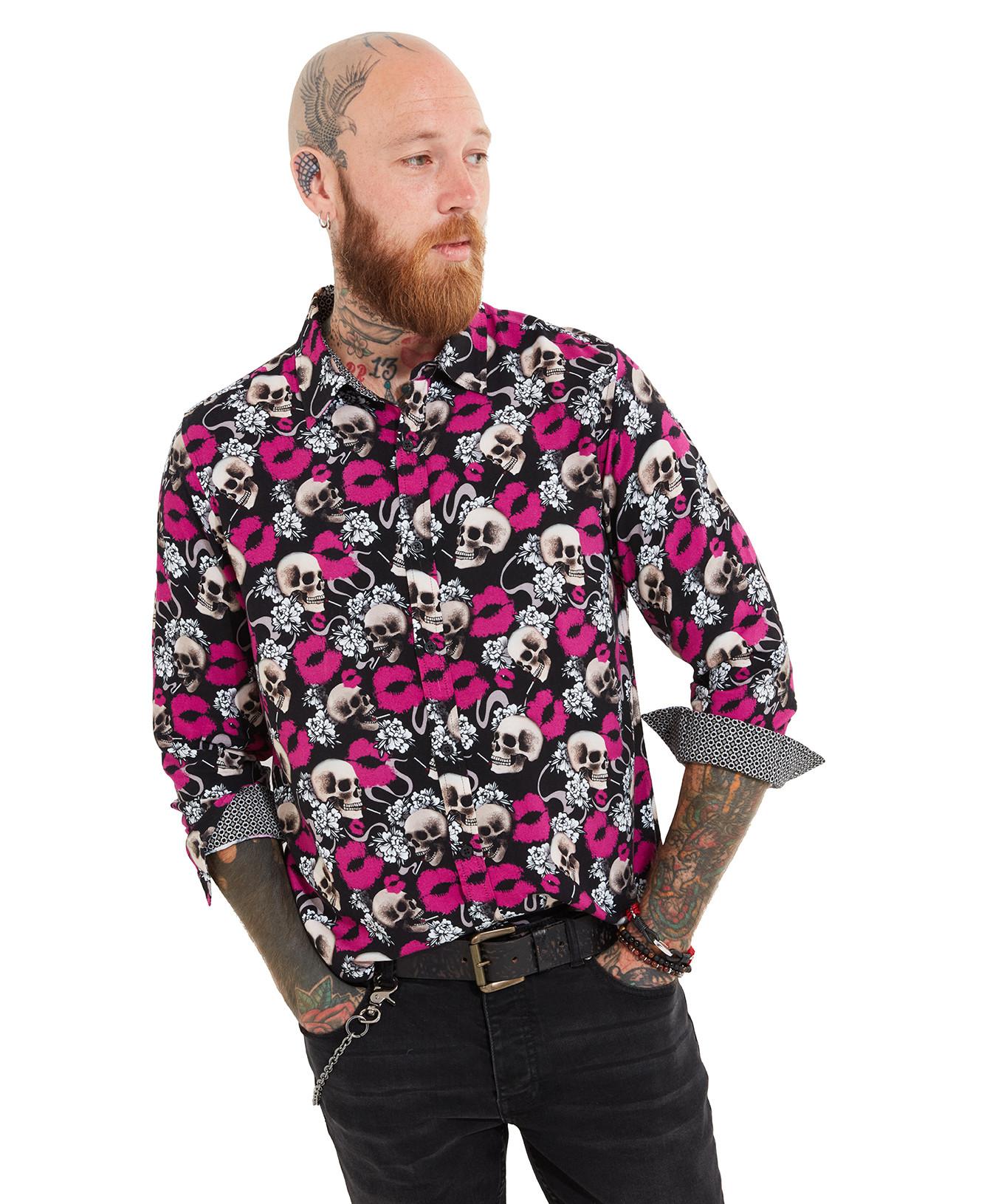 Joe Browns  Langarmshirt mit Totenkopf und Lippendruck 