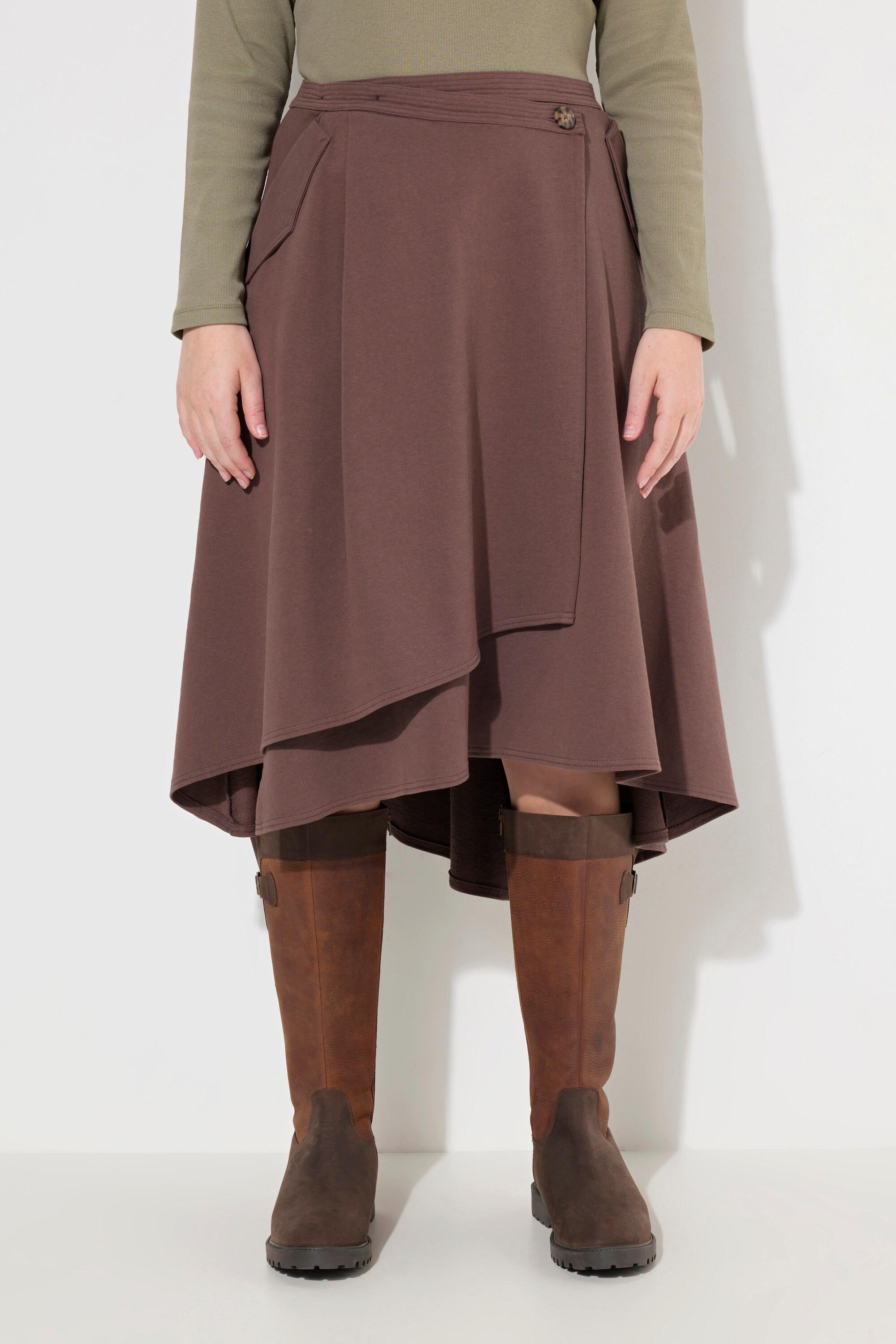 Ulla Popken Sweatrock Wickelrock mit Taschen  