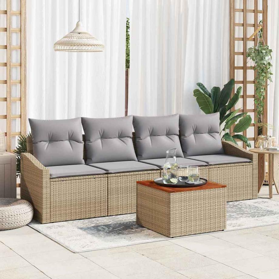 VidaXL Ensemble de canapés d'extérieur poly rattan  