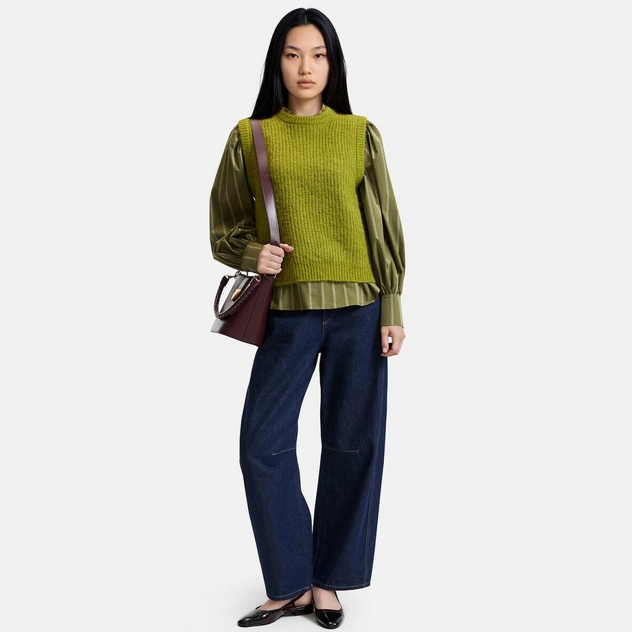 La Redoute Collections Pull sans manches col rond en alpaga mélangé  